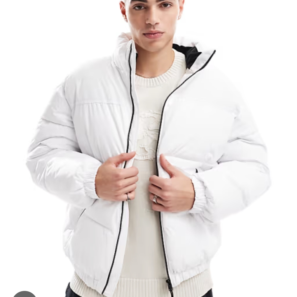 Bershka White Puffer Coat